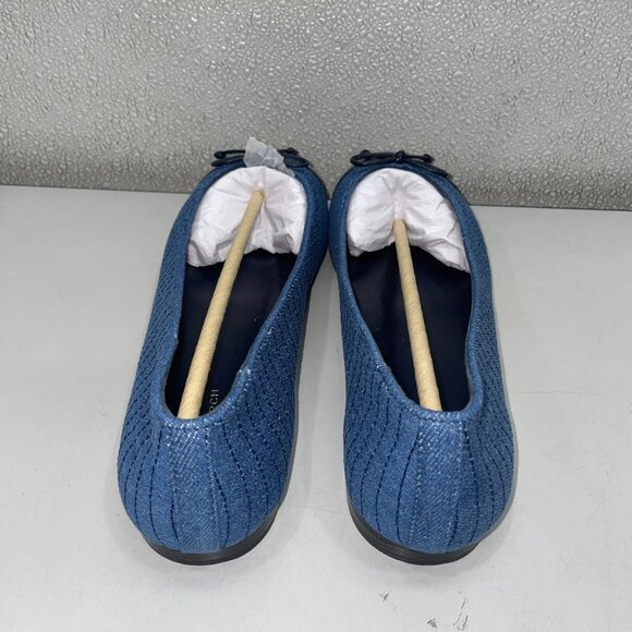 NEW TORY BURCH Women's Dark Denim Cap-Toe Quilted Ballet Flats – Size 10 - Picture 6 of 9